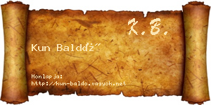 Kun Baldó névjegykártya